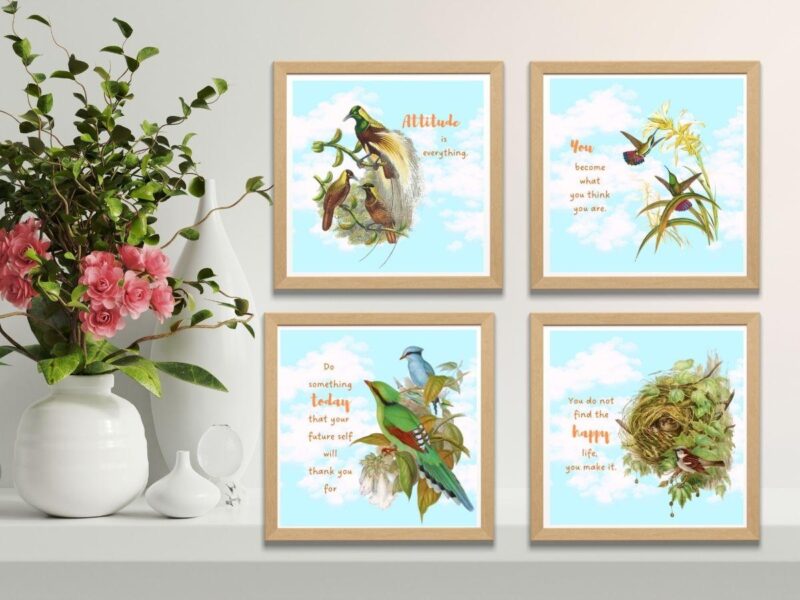 4 motivational quote art prints