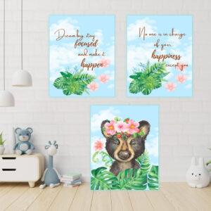 baby badger wall art set