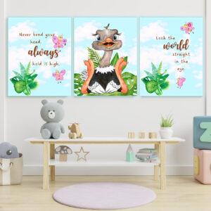 Ostrich wall art set