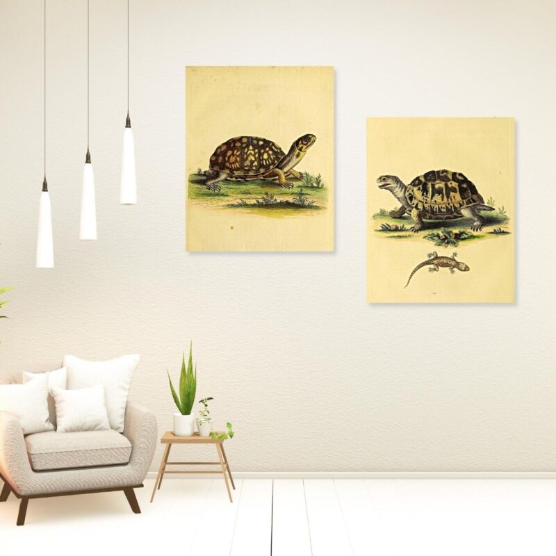 vintage animal art set of 2