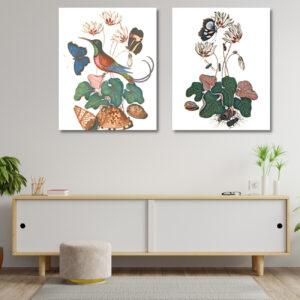 art nouveau nature set of 2