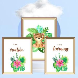 baby cheetah art prints set of 3