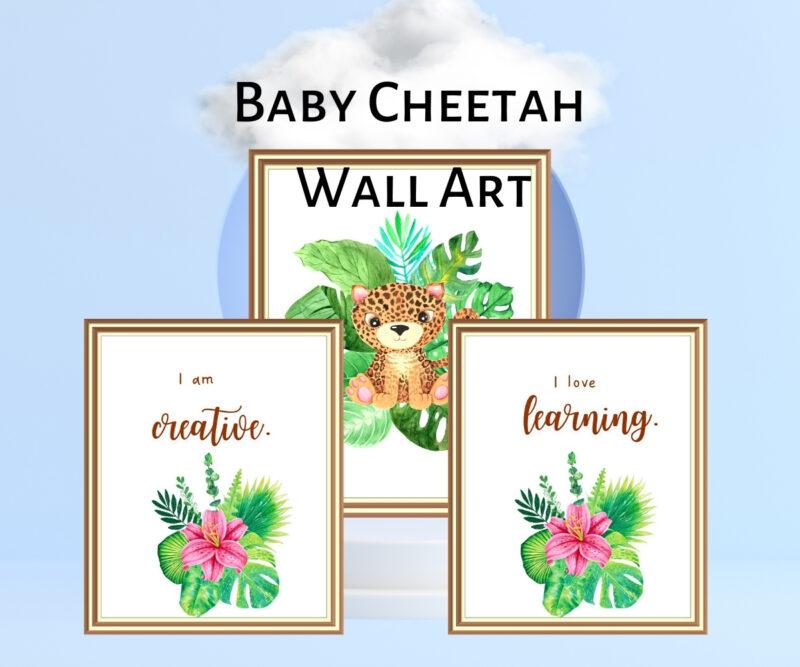 baby cheetah wall art set of three