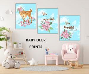 baby deer prints set