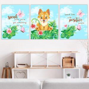 fox print wall art set