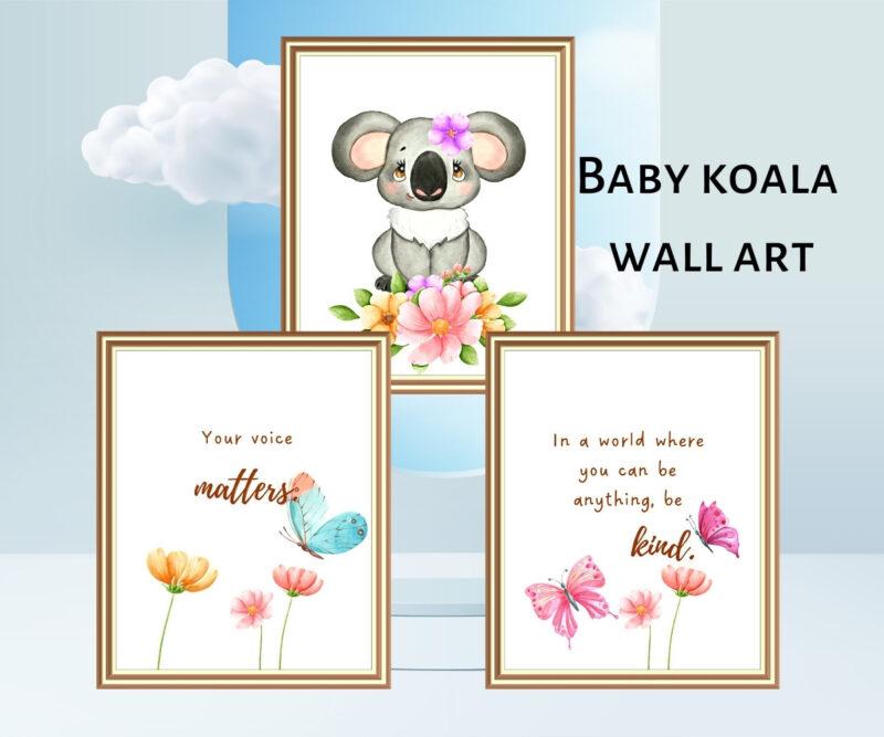 baby koala wall art set