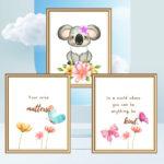 baby koala wall art set of three