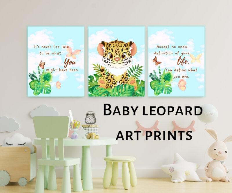 baby leopard art prints