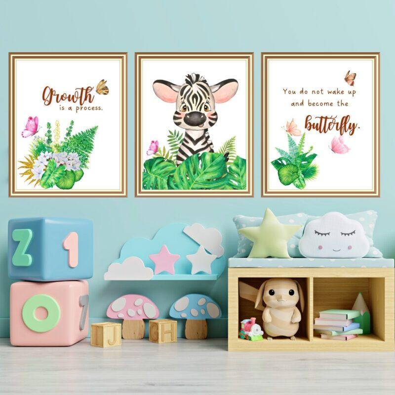 baby zebra wall décor set of 3