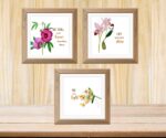 beautiful flower wall décor set of three