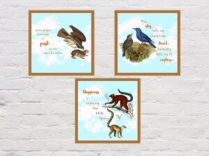 bird prints quotes set of 3