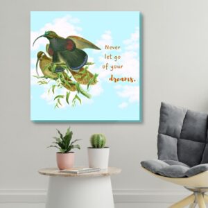 motivational quote wall art with birds