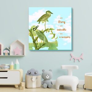 motivational quote wall art with a bird