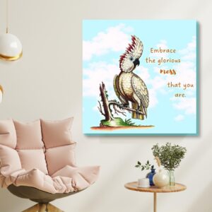 inspirational quote wall art with birds