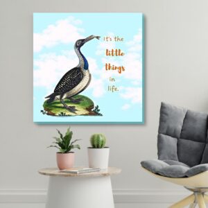 inspirational quote wall art with bird