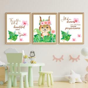 bobcat wall art set of 3