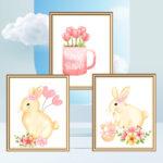 bunny nursery wall décor set of three
