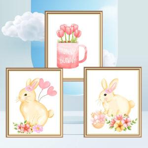 bunny nursery wall décor set of three