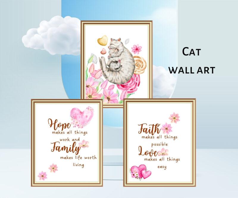 cat wall art set