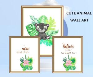 cute animal wall art