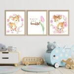 deer art prints set of three