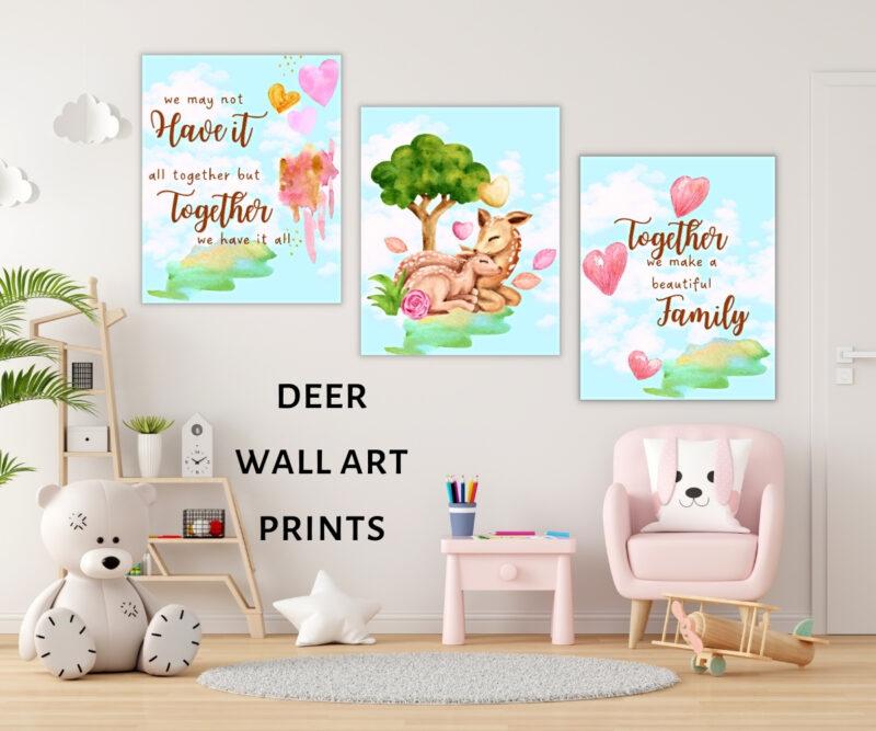 deer wall art prints