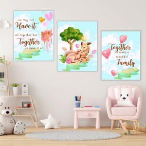 deer family art prints set