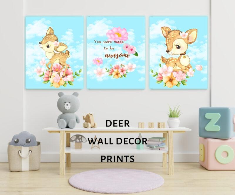 deer wall décor prints