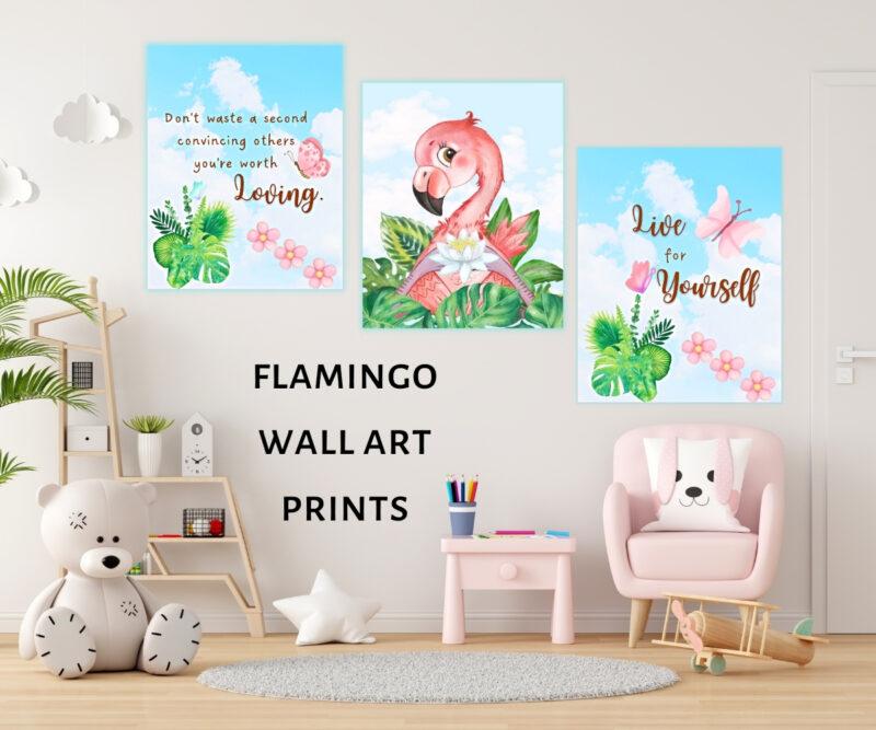 flamingo wall art prints