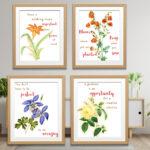 floral wall art set of 4