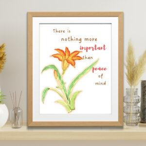 floral wall art with quote