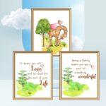 giraffe wall art set of three