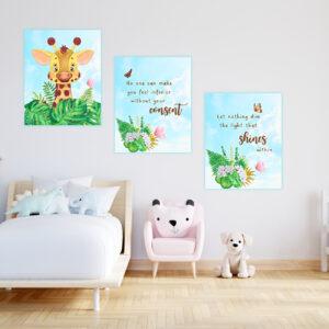 printable giraffe wall décor prints