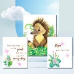 hedgehog wall décor set of 3