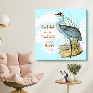 heron wall art with inspirational quotes