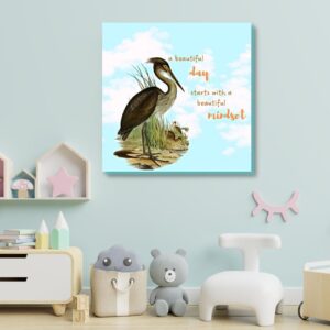heron wall art with motivational quotes