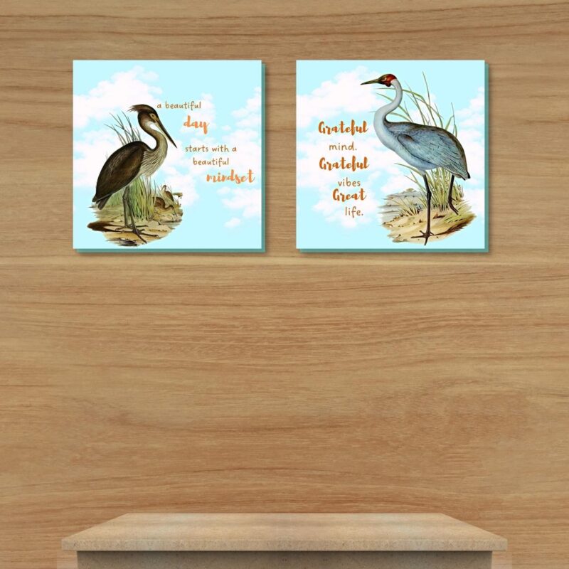 heron wall art with quotes