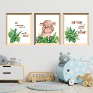 hippo wall art