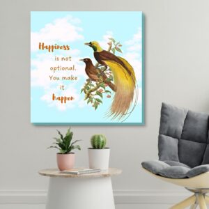 motivational quote décor with a bird