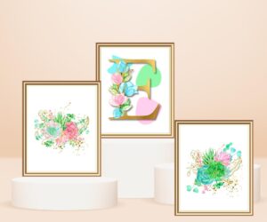 letter e décor set of 3