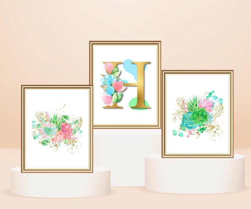 letter h décor set of 3