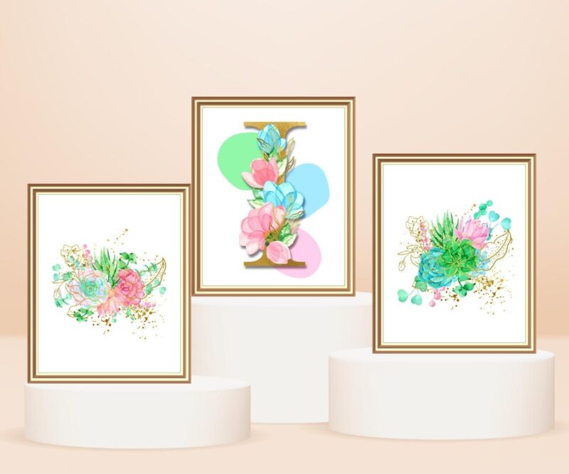 letter i décor set of 3
