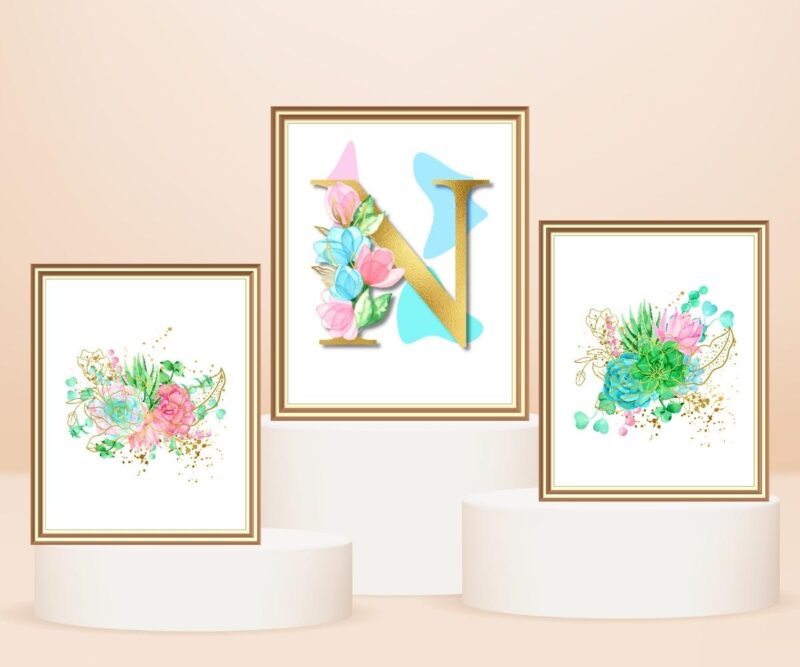 letter n décor set of 3