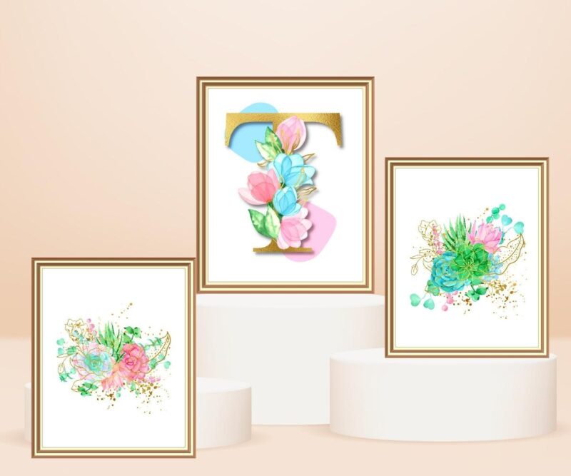 letter t décor set of 3