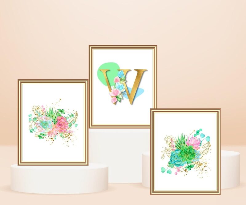 letter w décor set of 3