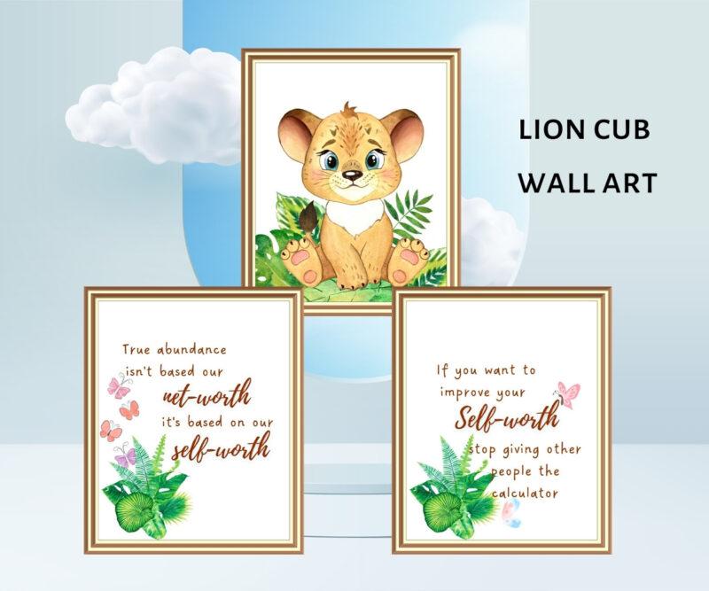 lion cub wall art