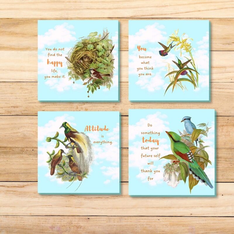 motivational quote art prints set of 4