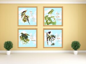 motivational quote wall art set of four