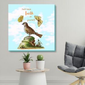 motivational quotes with bird wall art