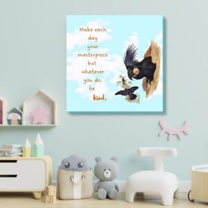 motivational quote décor with animals